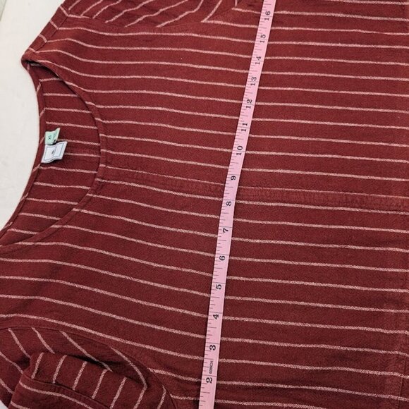 Susina linen blend burgundy striped dress with pockets women's size XS D24 - Picture 8 of 9